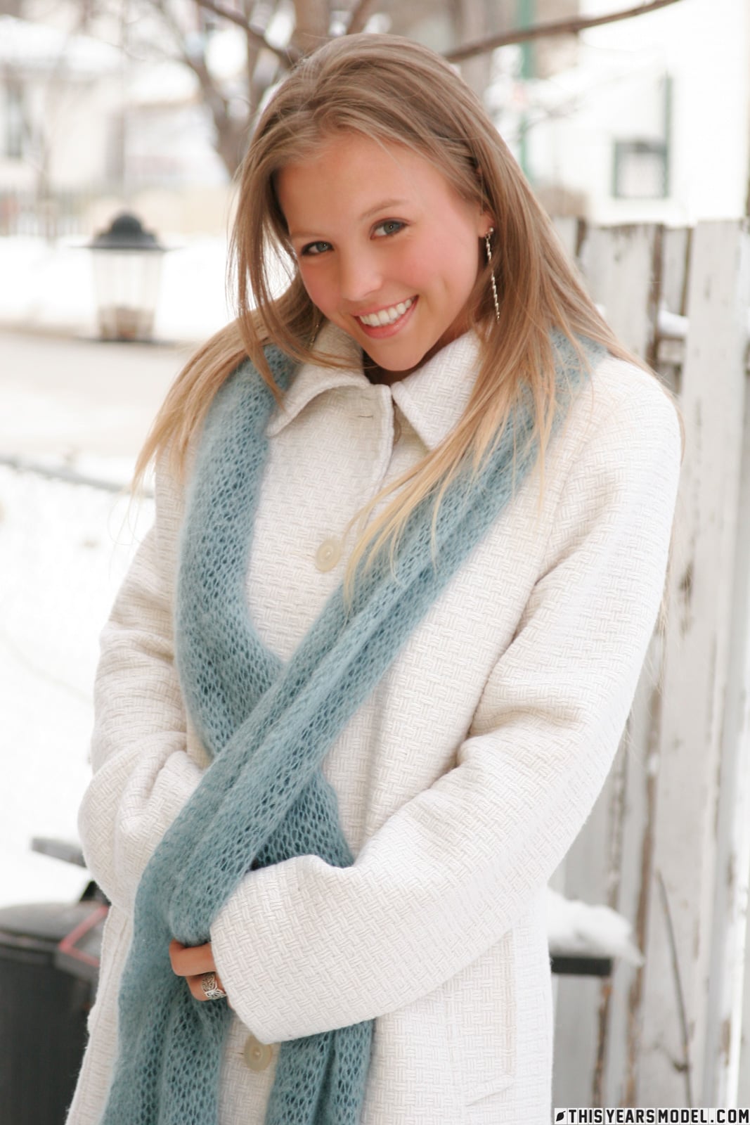 Dawson Miller puts up her big boobs to display on cold winter mornings